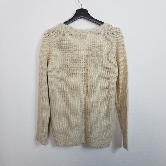 Lauren Conrad Metallic Knit Bow Sweater Gold Black - Picture 4 of 7